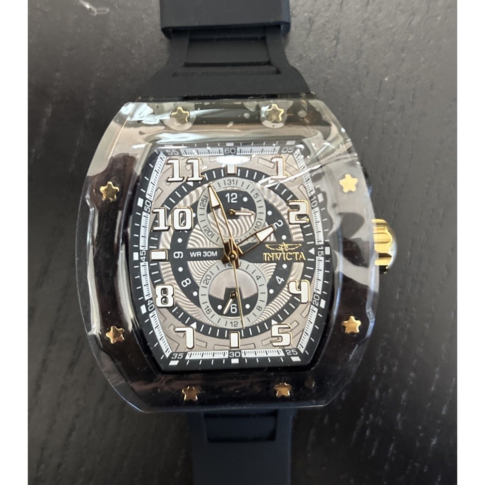 NEW Invicta Men's 48.5mm Racing Cyclone Quartz Chronograph Black/Gold Tone Watch